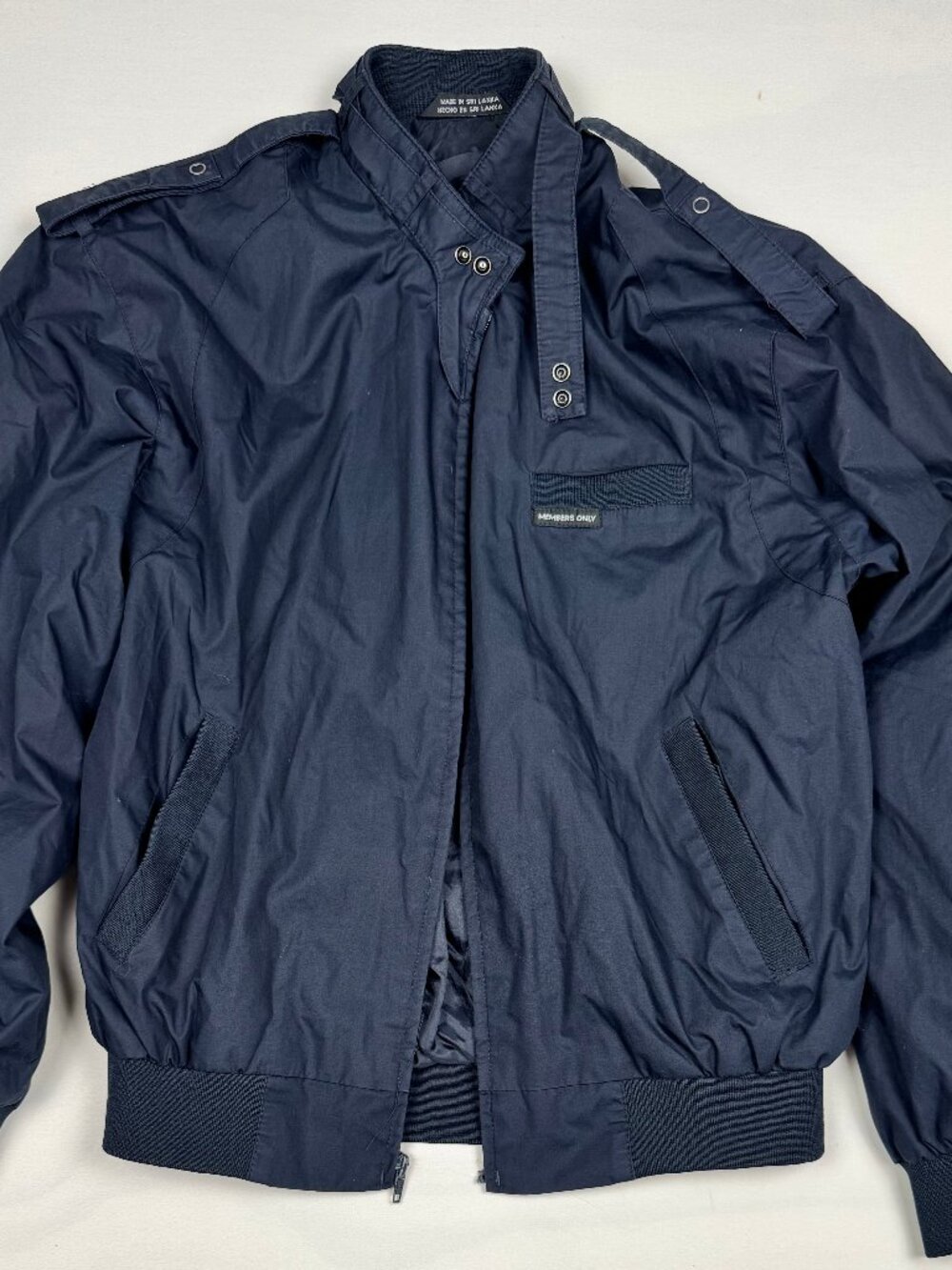 Members Only Iconic Racer Jacket Men's Small Navy Bomber
